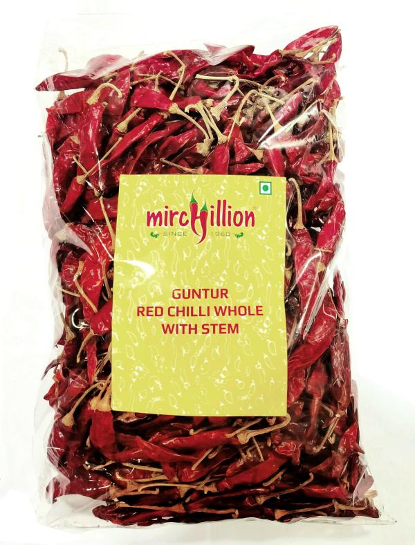 Mirchillion Guntur Red Chilly Whole with stem
